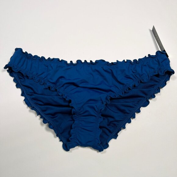 Victoria Secret Small S Bikini Bottom Ruffle Cheeky Ruched Back Sapphire Blue - Picture 5 of 6